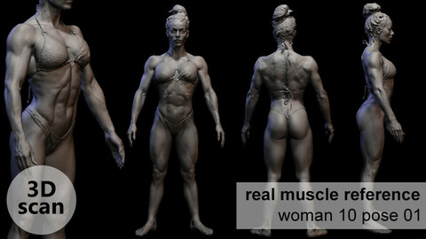 3D scan real muscleanatomy Woman10 pose 01