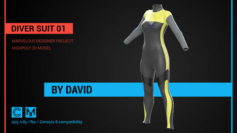 DIVER SUIT 01 - Marvelous Designer, CLO project.