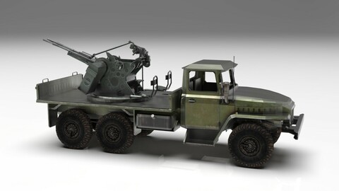 Truck Ural Rear Gun (ALL OBJECTS ARE DETACHABLE)