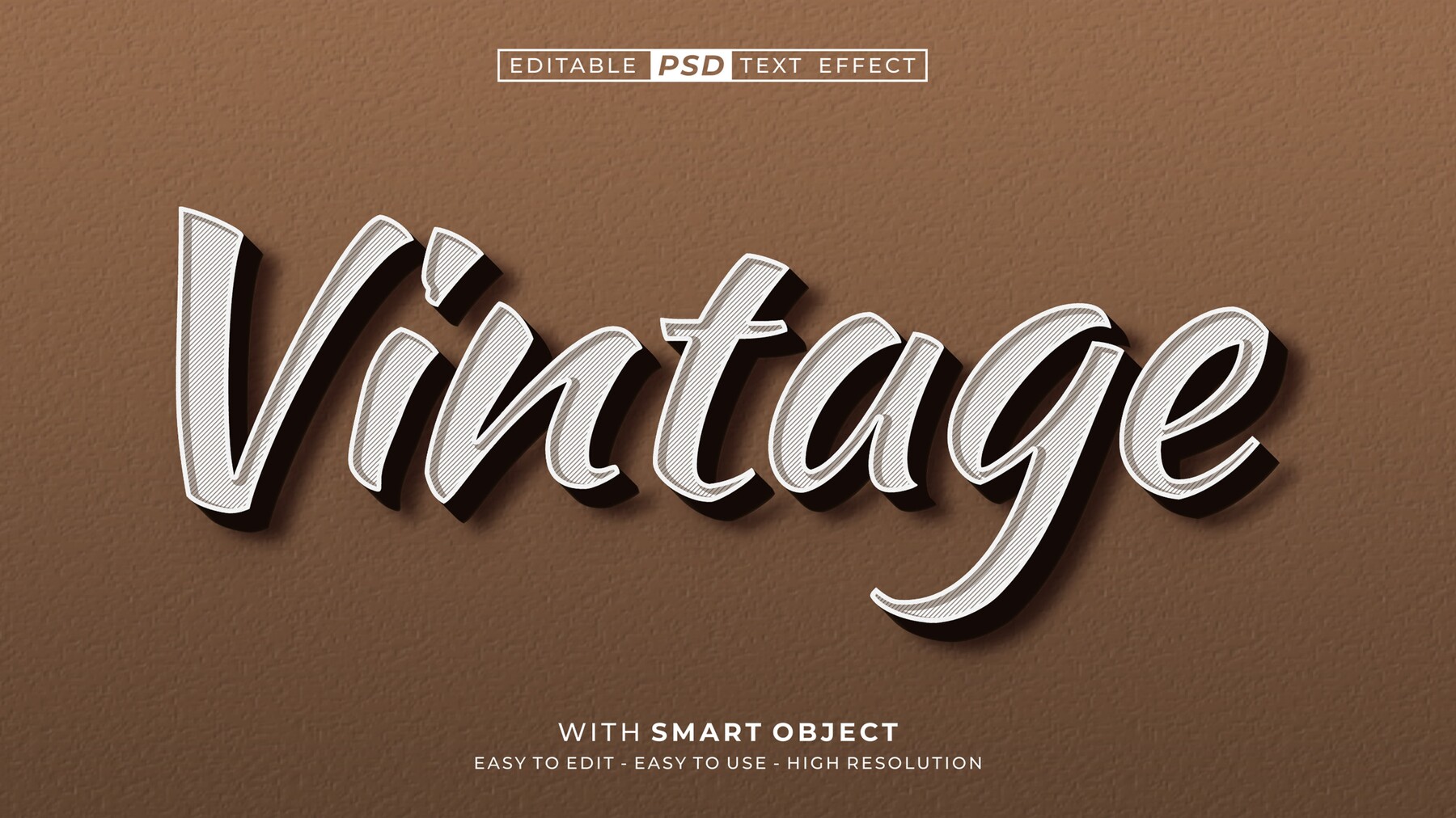 ArtStation 3D Vintage PSD fully editable text effect. Layer style PSD mockup template. Artworks