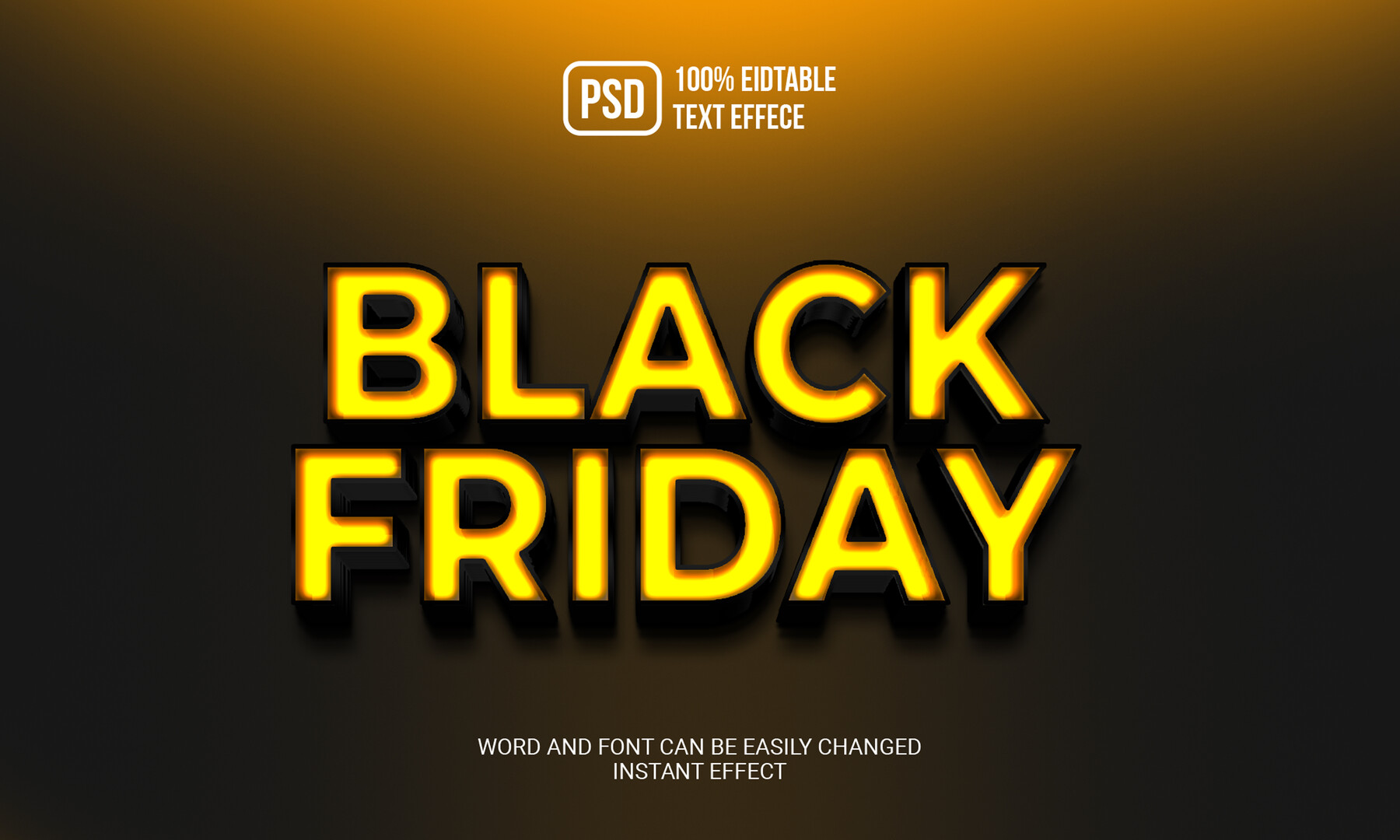 Artstation Black Friday Psd Fully Editable Text Effect Layer Style