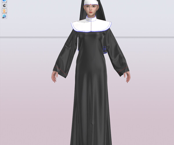 ArtStation - Nun suit Marvelous designer project 3D model girl female ...