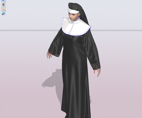 ArtStation - Nun suit Marvelous designer project 3D model girl female ...