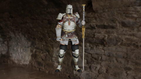 MEDIEVAL KNIGHT LOW POLY GAME READY