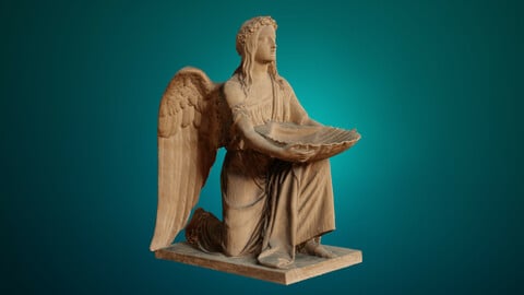 ANGEL STATUE LOW POLY GAME READY