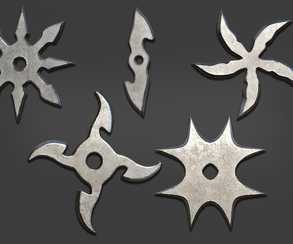 ArtStation - 25 Shuriken Models Lowpoly and Highpoly (with UV) , IMM ...