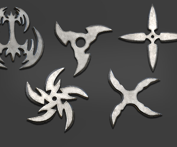 ArtStation - 25 Shuriken Models Lowpoly and Highpoly (with UV) , IMM ...