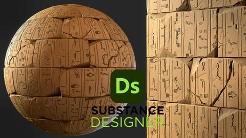 Stylized Egyptian Wall - Substance 3D Designer