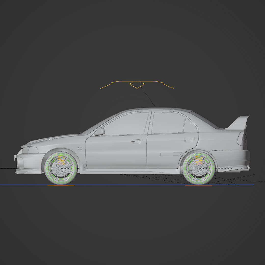 ArtStation Mitsubishi LANCER EVO 4 Game Assets