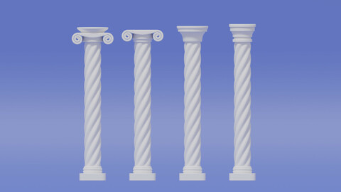 Greek and Roman Twisted Columns 3D model