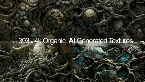 393 Organic Texture Maps - AI driven - 4k