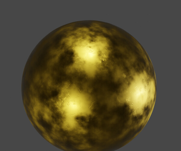 ArtStation Procedural weathered gold (Blender Material) Game Assets