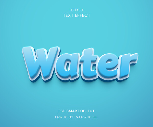 ArtStation - 3D Water PSD Fully Editable Text Effect. Layer Style PSD ...