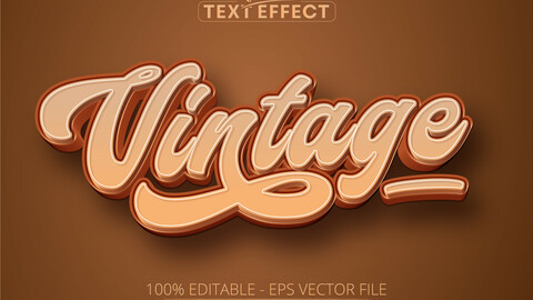 Vintage text effect, editable retro 80s text style