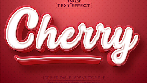 Cherry text effect, editable cartoon text style