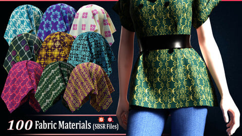 100 Fabric Materials-SBSAR-Vol01
