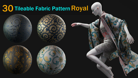 30 Tileable Lace fabric Pattern Royal - VOL 02