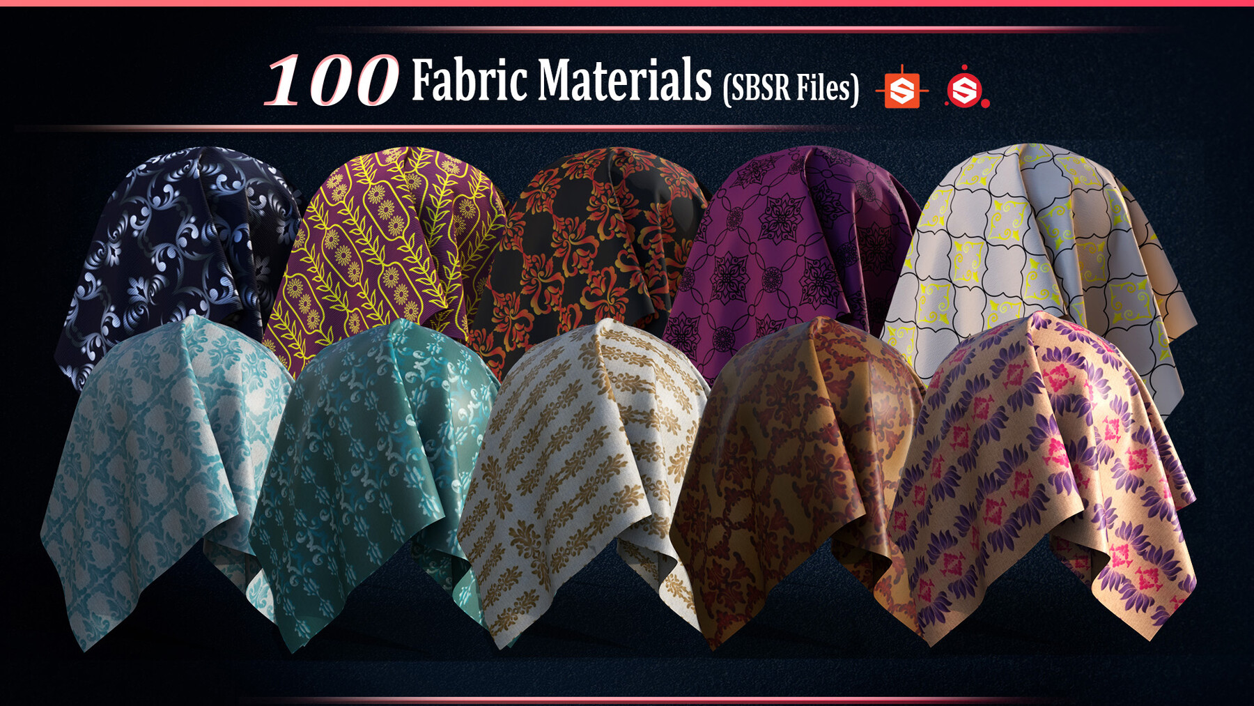 ArtStation 100 Fabric MaterialsSBSARVol01 Game Assets