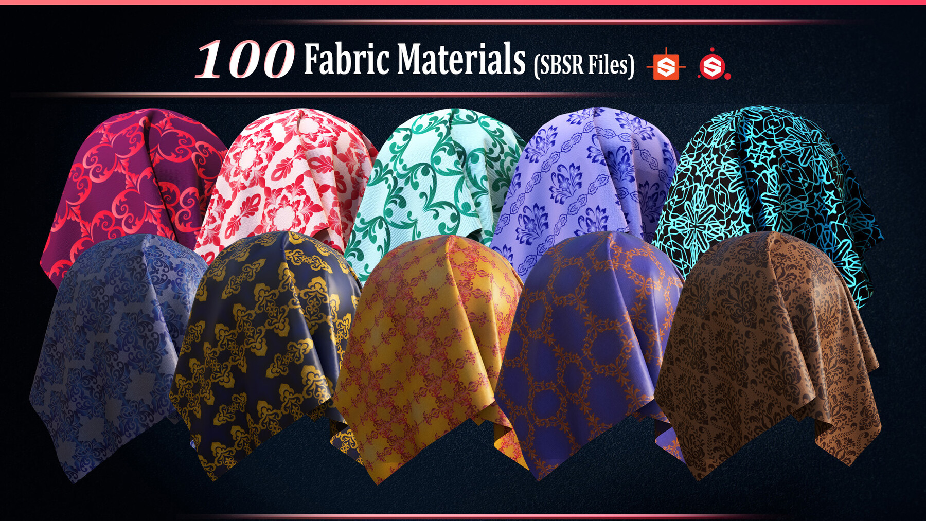 ArtStation 100 Fabric MaterialsSBSARVol01 Game Assets