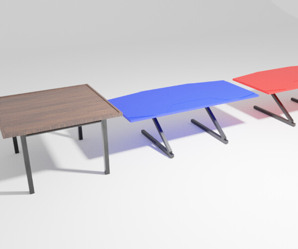 ArtStation red table , blue table , wooden table Resources