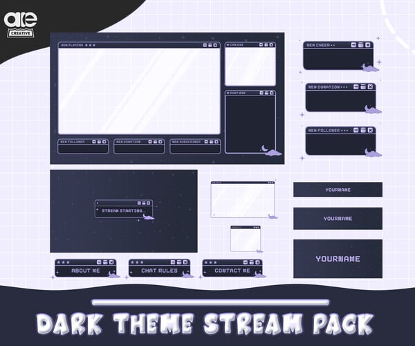 ArtStation - Purple Celestial Twitch Stream Pack, Overlay Set, Stream ...