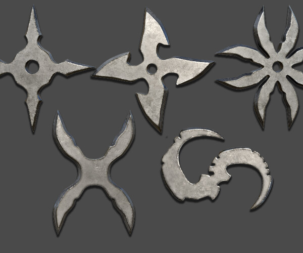 ArtStation - 25 Shuriken Models Lowpoly and Highpoly (with UV) , IMM ...