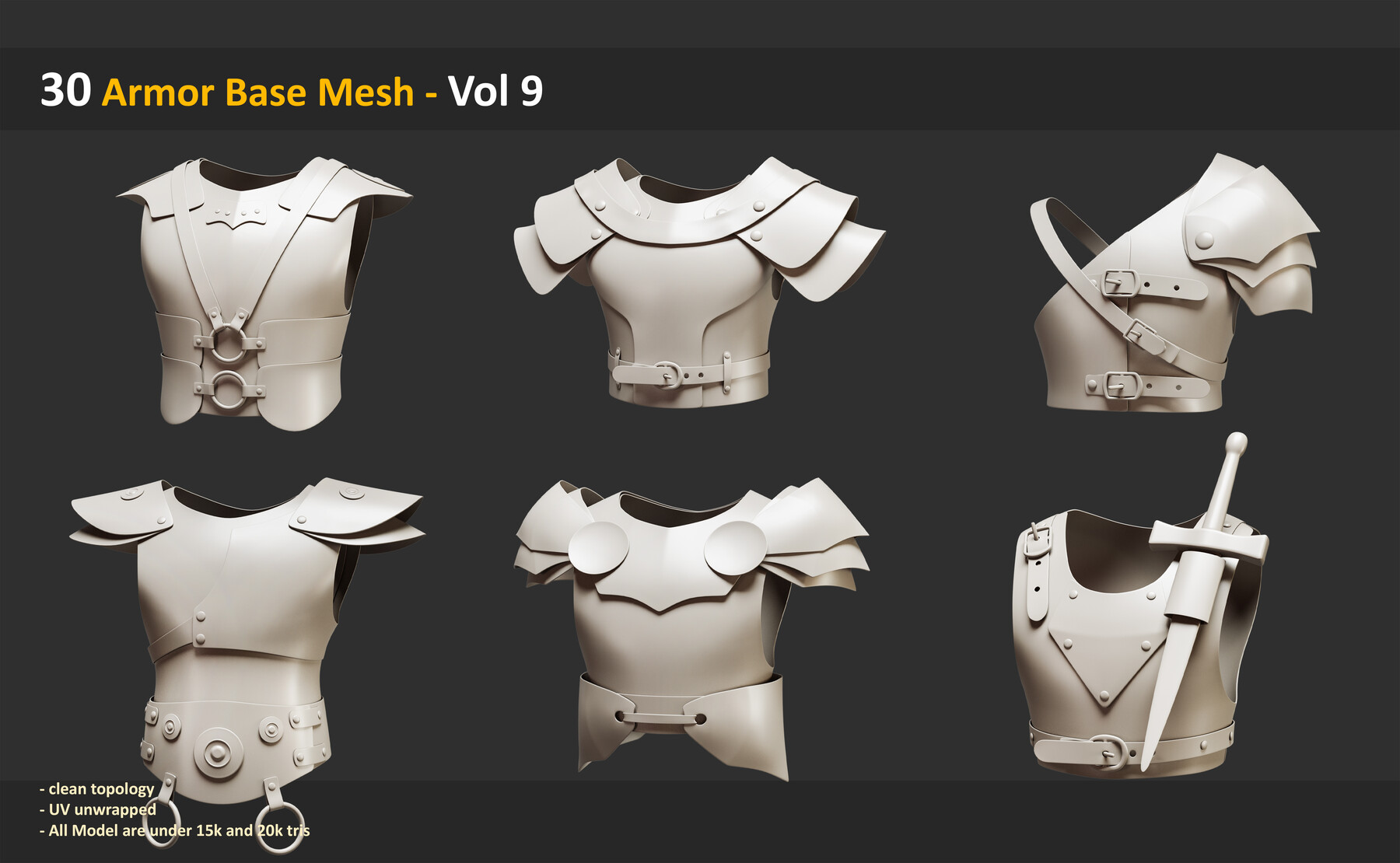 ArtStation - 30 Armor Base Mesh - Vol 9 | Resources