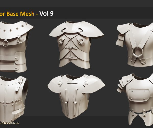 ArtStation - 30 Armor Base Mesh - Vol 9 | Resources