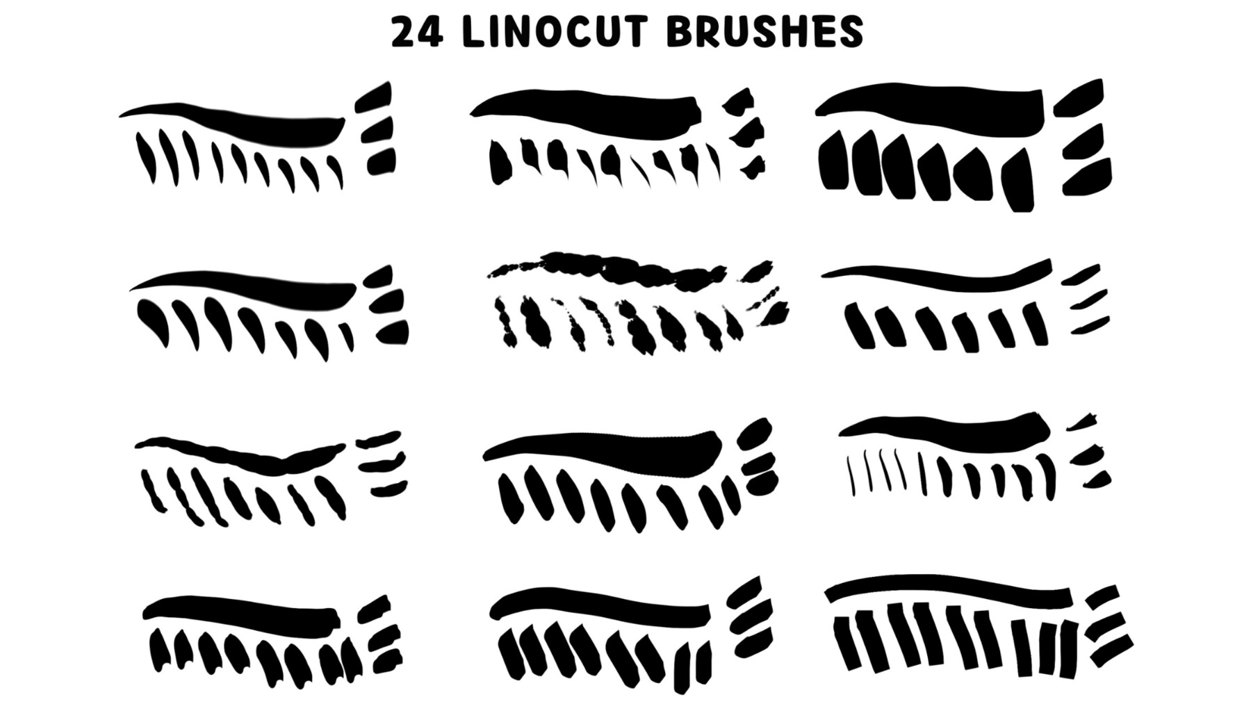 ArtStation Procreate linocut brushes Linocut pattern brushes 39
