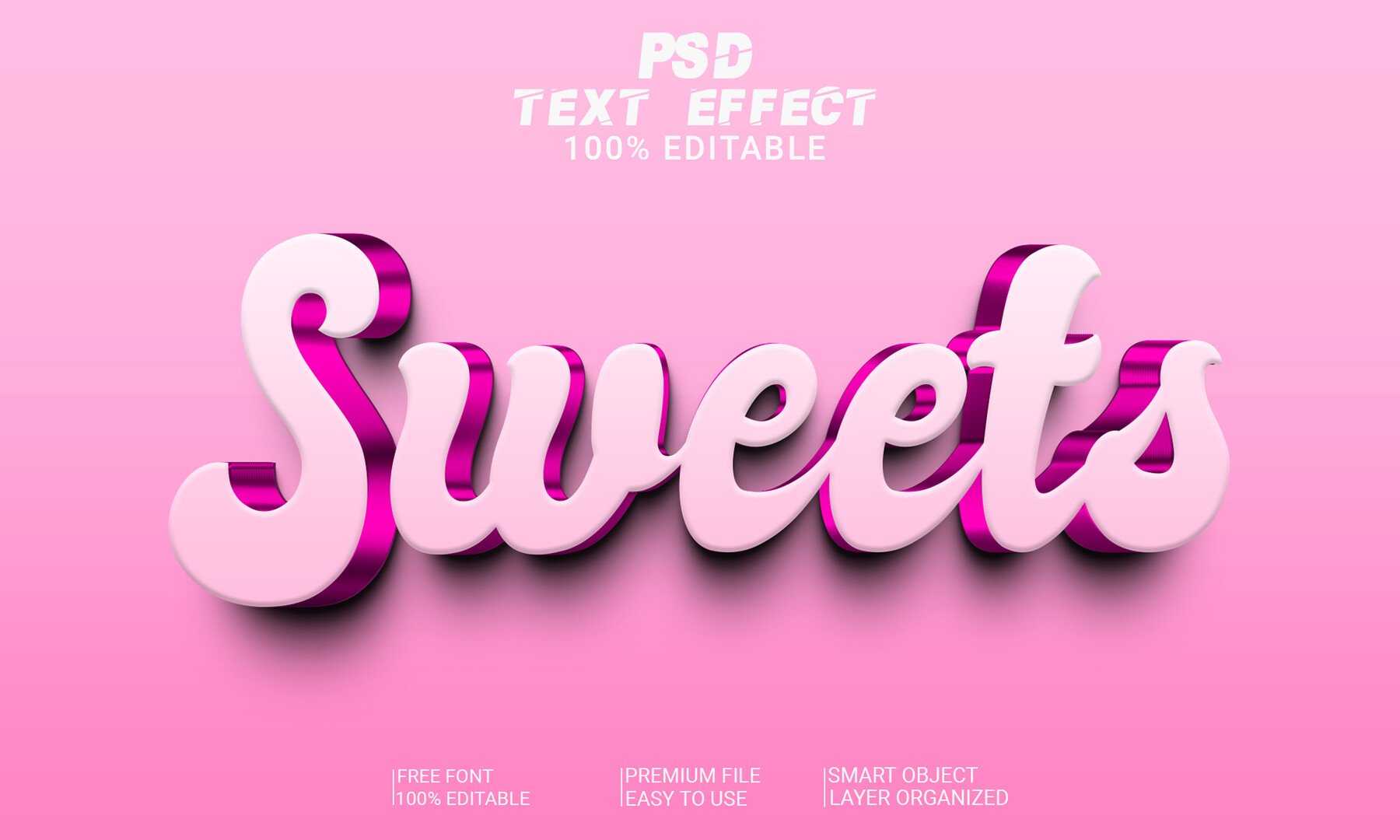ArtStation - 3D Sweets PSD fully editable text effect. Layer style PSD ...