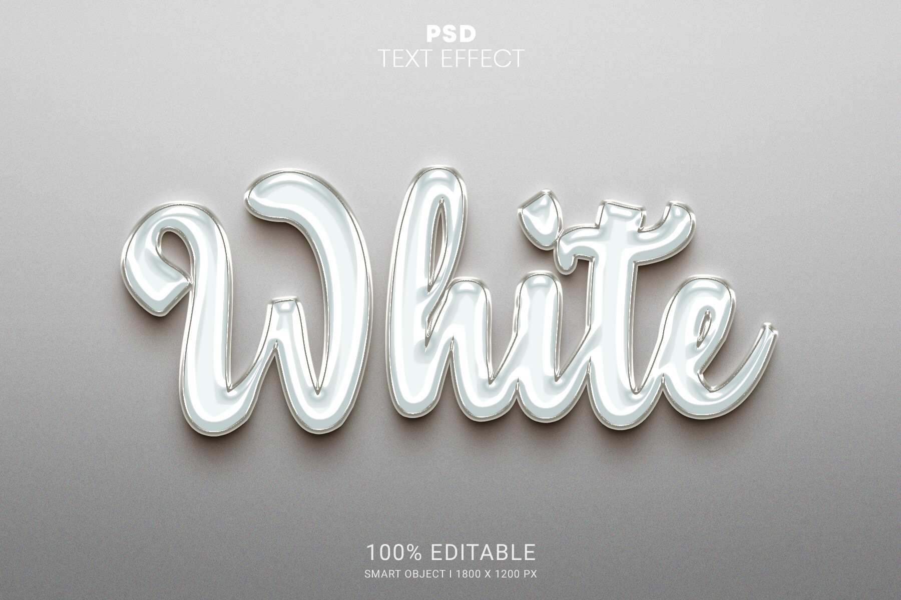 ArtStation - 3D White PSD fully editable text effect. Layer style PSD ...
