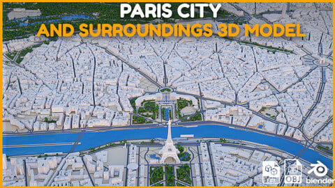 Paris City and Surroundings 3D model