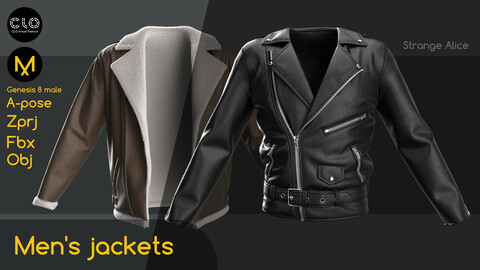 Men's jackets. Clo3d, Marvelous Designer projects.