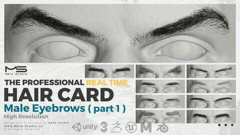 Male Eyebrows Part 1 - Professional Realtime Hair card