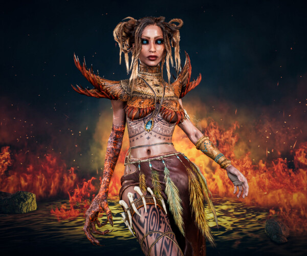 ArtStation Maya Priestess Game Assets