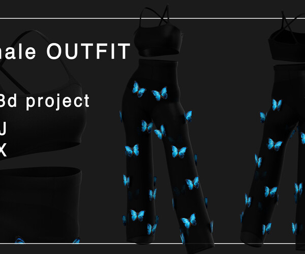 ArtStation Female Butterfly Outfit Game Assets