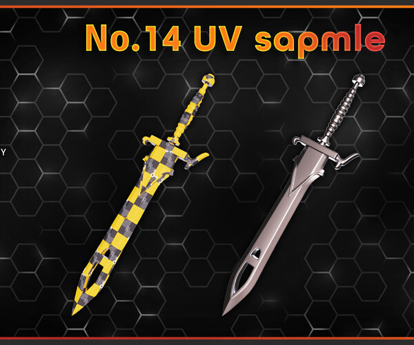 ArtStation 50 Sword Base Mesh Game Assets