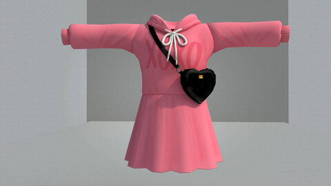 Girls pink fleece bag