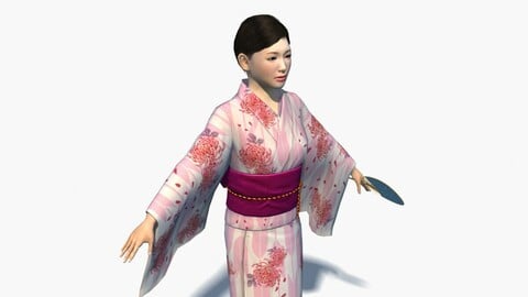 Japanese Kimono Yukata Girl