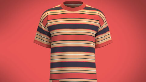 Men's Retro Stripe Print T-Shirt