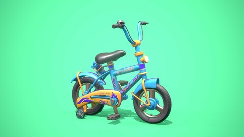 Low Poly Cartoony Bicycle for Ar,Vr and Games