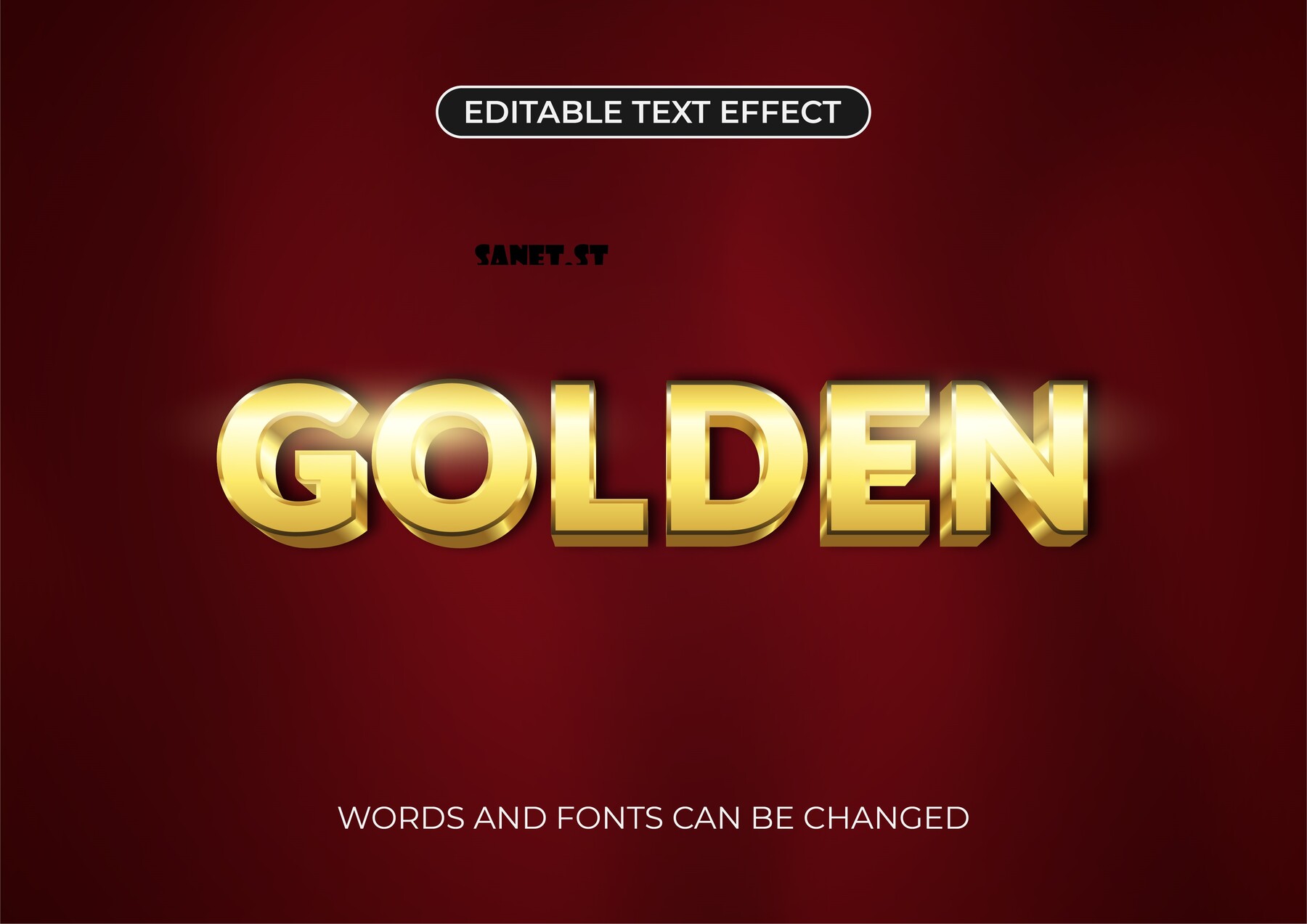 Artstation 3d Golden Text Effects Eps Template File Artworks