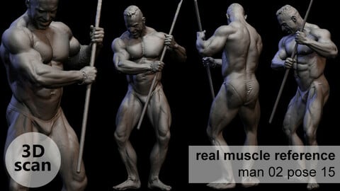 3D scan real muscleanatomy Man02 pose 15