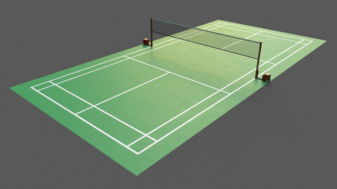 PBR Badminton Court Floor and Net