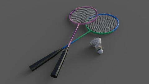 PBR Badminton Racket and Shuttlecock