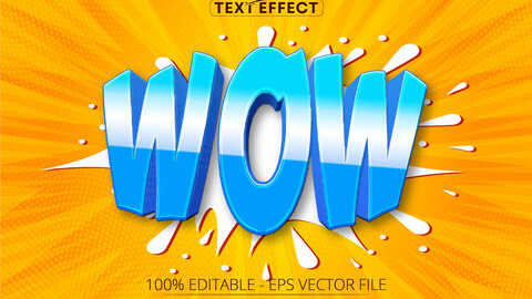 Wow text effect, editable cartoon text style