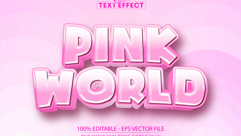 Pink text effect, editable cartoon text style