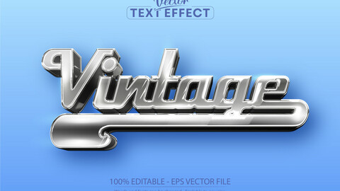 Vintage classic car text effect, editable 70s and 80s text style