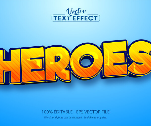 ArtStation - Heroes text effect, editable cartoon text style | Artworks