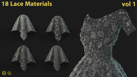 18 Lace Fabric Materials vol 01